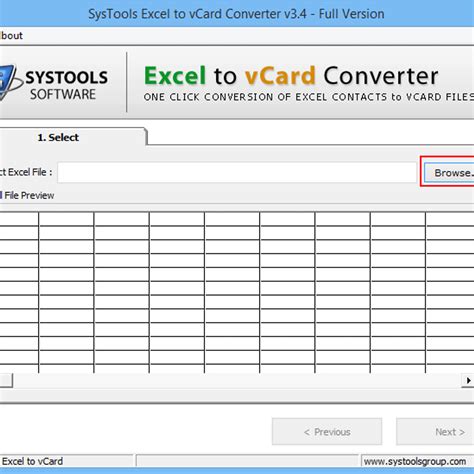 SysTools Excel to vCard